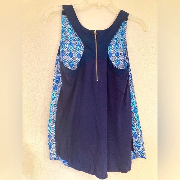 Japna Spaghetti blue and black paper moon halter style blouse - Picture 2 of 3